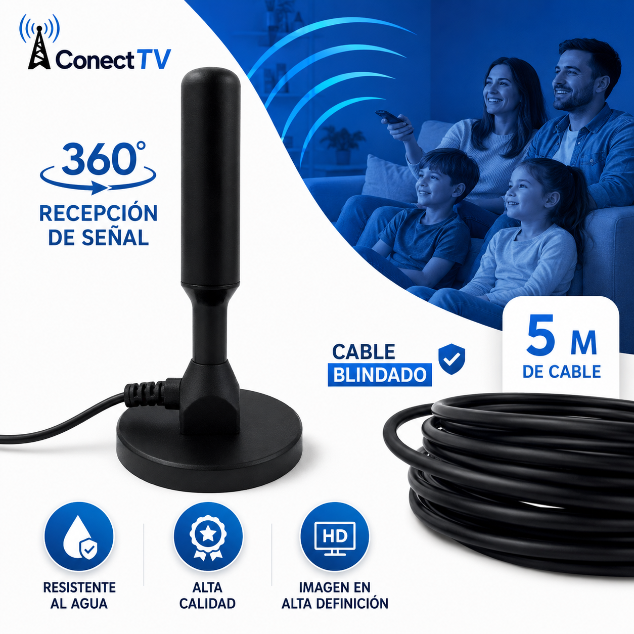 Antena TDT ConectTV™ | Canales HD Gratis sin Mensualidades
